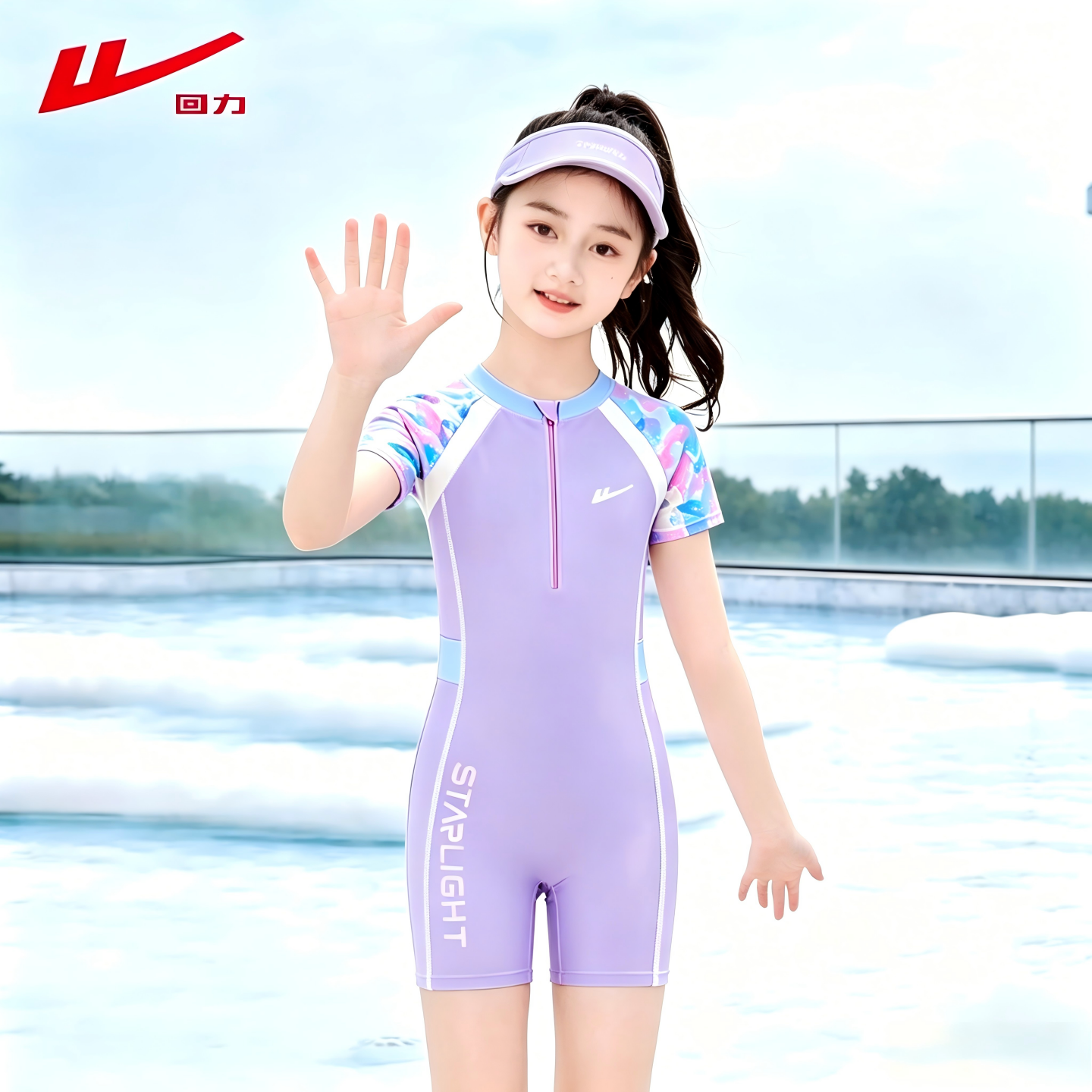 回力儿童泳衣女童连体泳衣2026新款中大童专业训练青少年竞速泳装