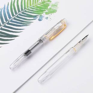 极速【出粉神器~送金粉彩墨笔尖】D笔杆灌墨透明美工尖弯头钢笔学