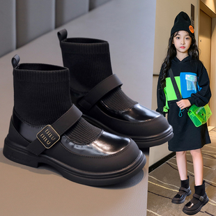 极速女童鞋c小皮鞋2023秋冬新款儿童短靴子春秋款公主马丁靴小女