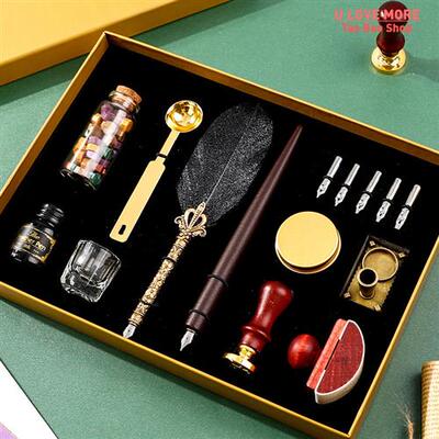 极速Vintage Sprinkling Gold Feather Pen Set LuxuryV Fountain