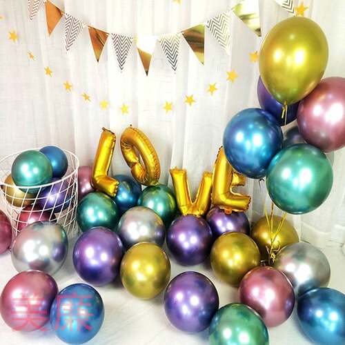 极速10PCcs Confetti Transparent Balloons Metallic Latex Ball