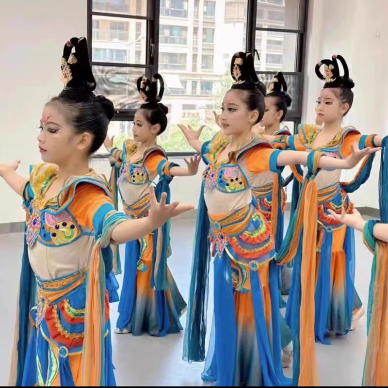 极速敦煌大漠飞天舞蹈服儿童灼灼千姿演出服异域T风情古典舞女童