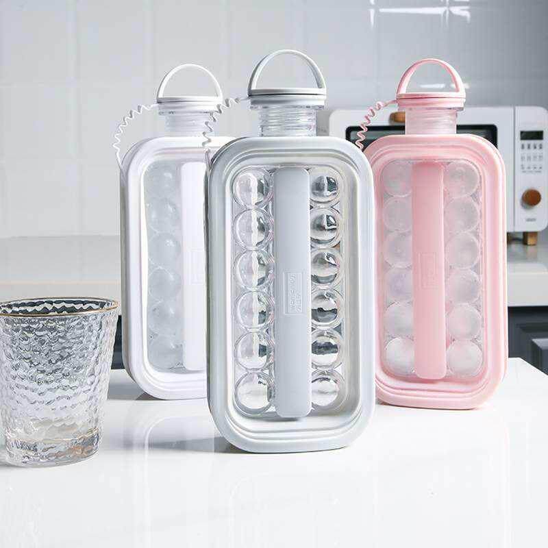 新品Ice Ball Moldl 2in1 Ice Cube Maker Water Bottle Ball Mak