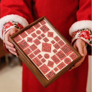 极速三谷青象 小福m兔小摆台茶叶礼盒送朋友小相框高端定制创意礼