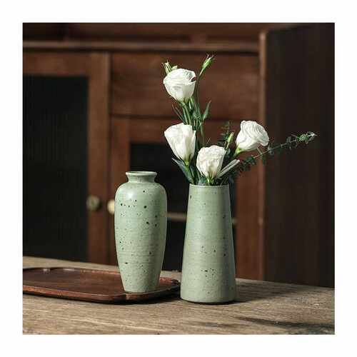 极速手工创意日式陶瓷小r花插禅意复古做旧陶艺花瓶插花摆件客厅