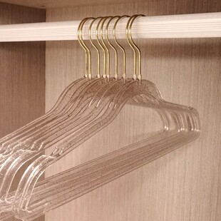 极速ins风少女透明p衣架压克力闪粉金粉水晶衣架衣挂服装店专用晾