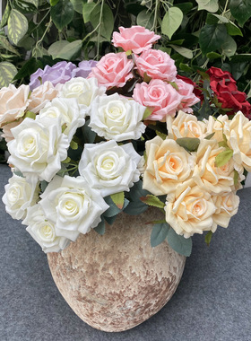 极速9roses/bunch  Aritificial Nora rose lLiving room decorat