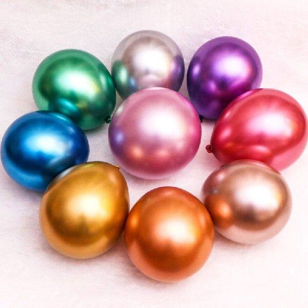 新品100Pcs 10 Inch Metallic CoAlor Latex Balloons Thick Chro