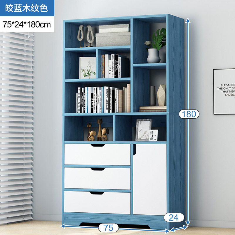 极速新品现代书柜书架简约落地柜客E厅置物架学生家用T储物卧室收