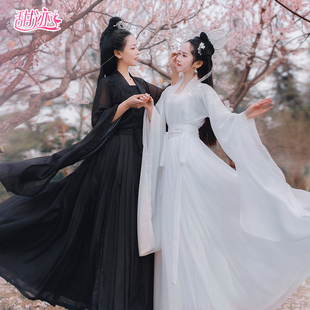 速发汉服中飘风春秋薄款古装仙气国逸古广超仙整套齐腰风袖流仙裙