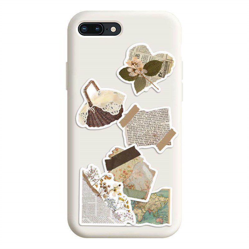 速发208张韩系is风贴纸美式英文素材手帐复古报纸平板行李箱装饰