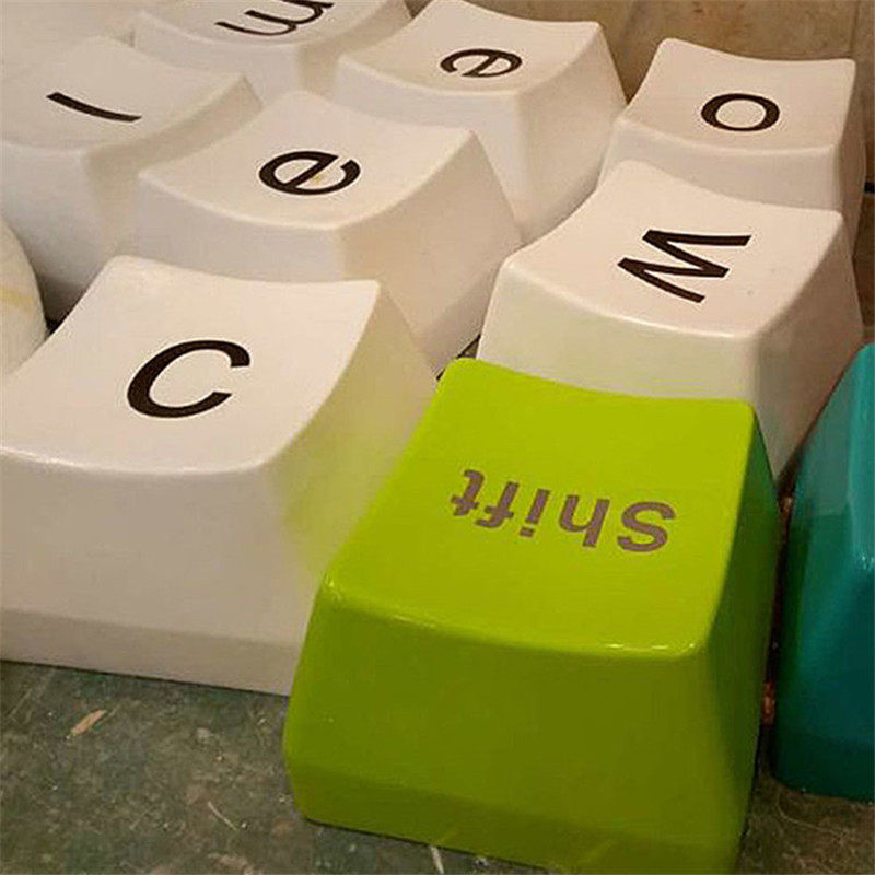 玻璃钢休闲椅商场儿童休息区简约时尚异形键盘按键坐凳创意小凳子,电子元器件市场,电线扎带/束线带,淘宝优惠券,粉丝福利购,淘宝优惠卷