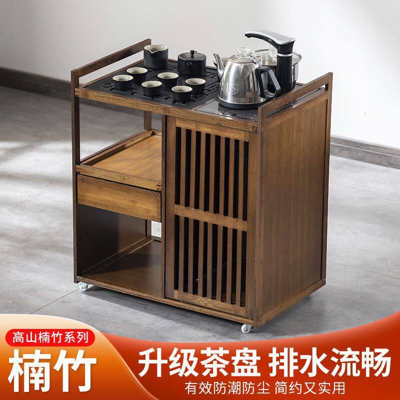 阳台移动茶台茶桌小型家用茶车茶几水壶一体带轮茶水茶具套餐茶P^