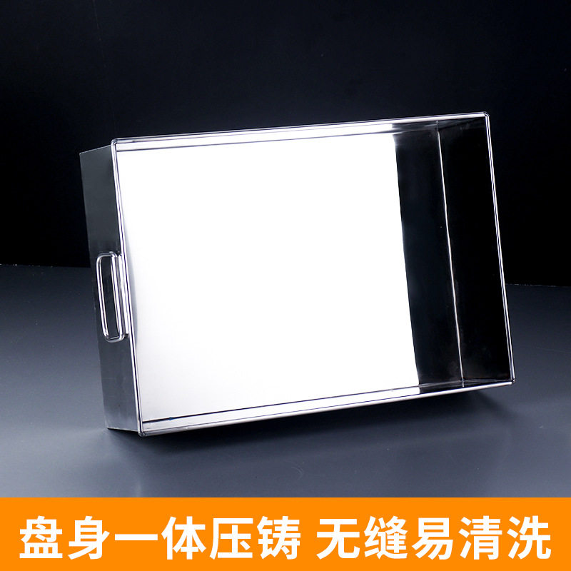 不锈钢周转箱大号周转盆工业风长方形大容量加高金属超大收纳箱子
