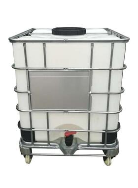 可移动带轮子吨桶塑料废液储存桶方形框架化工桶1000升