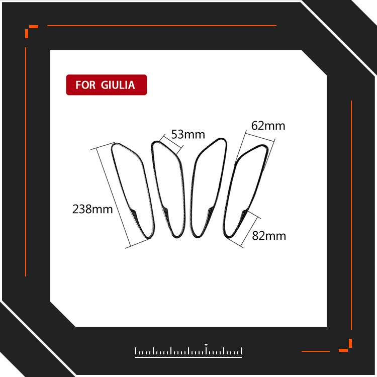适用阿尔法Giulia Stelvio汽车碳纤维车门内拉手贴纸改装内饰配件