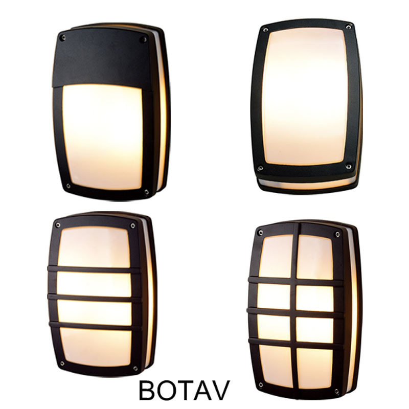 户外防水壁灯简约铝质长方形庭院过道走廊墙面露台三防灯外壳套件