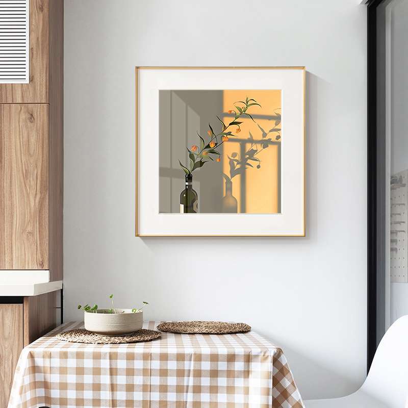 北欧风格餐厅装饰画饭厅厨房挂画壁画文艺摄影瓶子花卉卡纸立体壁图片