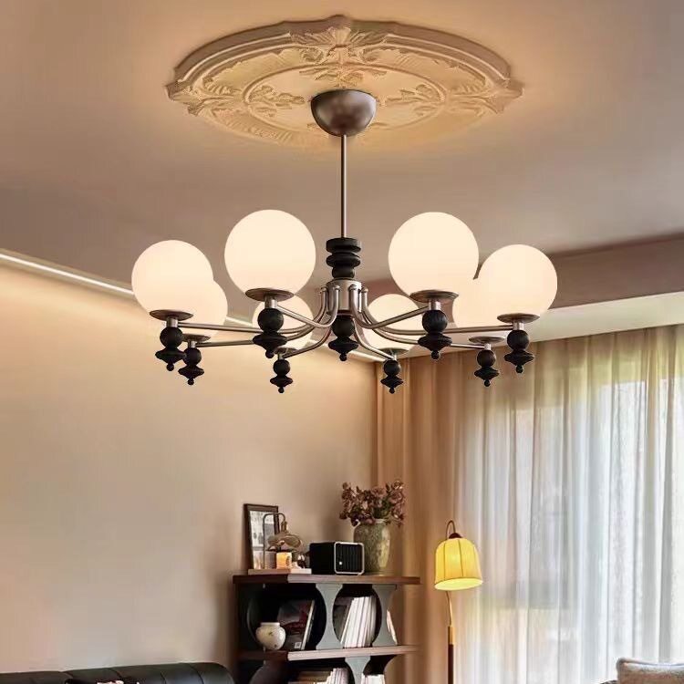 法式复古客厅吊灯具高级感魔豆大厅主灯美式高端简约卧室书房吊灯
