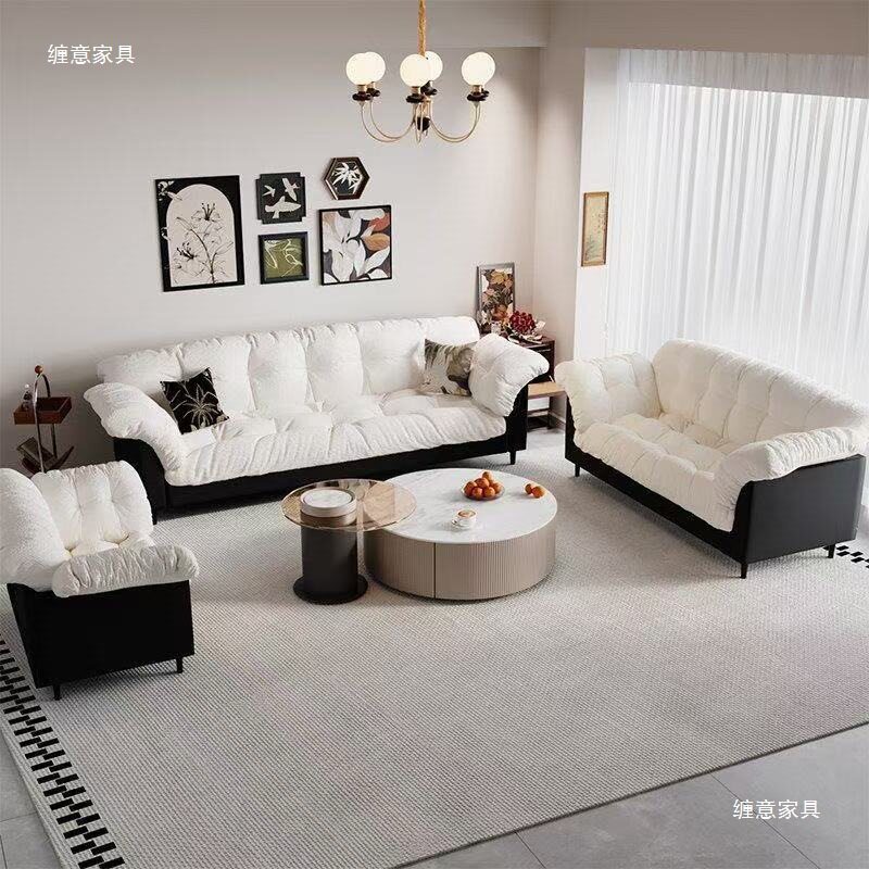 布艺沙发新款家用客厅小户型双人出租房现代简约卧室直排懒人沙发
