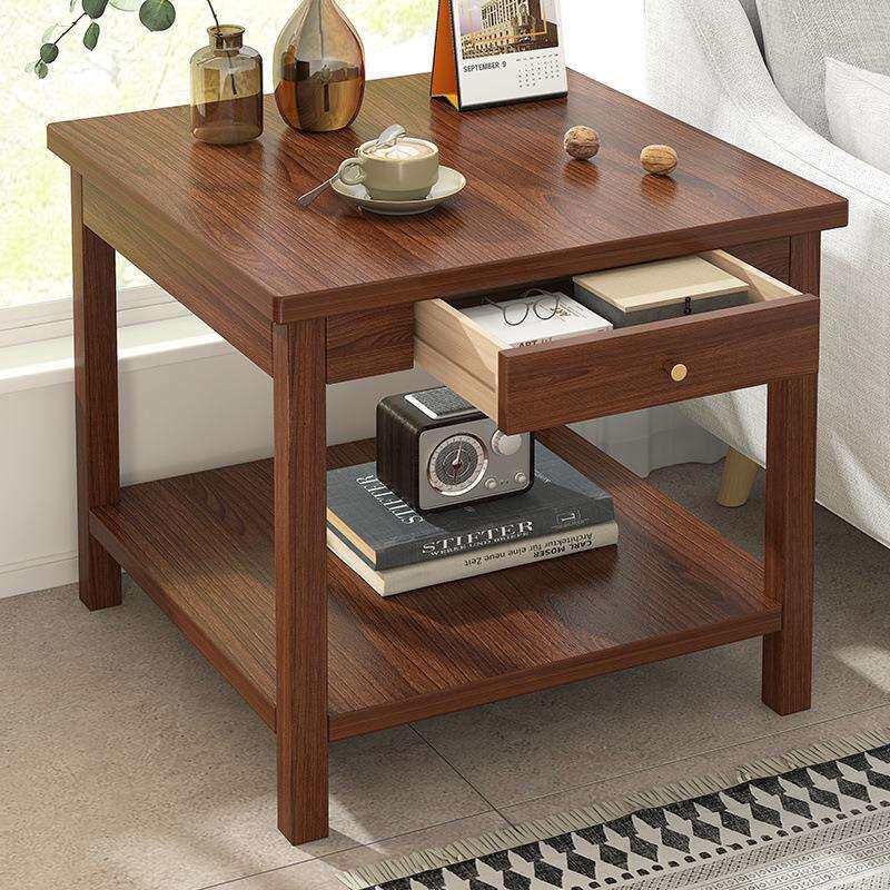 边几沙发边柜客厅家用简约现代小茶几桌子阳台正方形纯实木小方桌