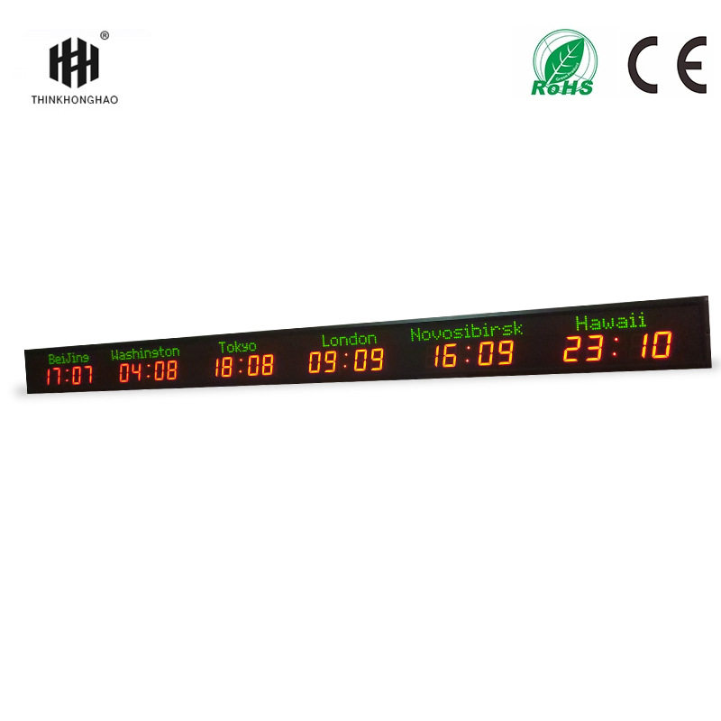多组LED数字多时区时钟可编程led世界时钟壁钟酒店机场车站区域钟