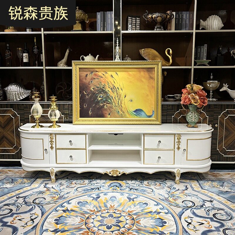 法式实木电视柜 欧式宫廷客厅雕花带抽屉电视机柜储物柜展示柜