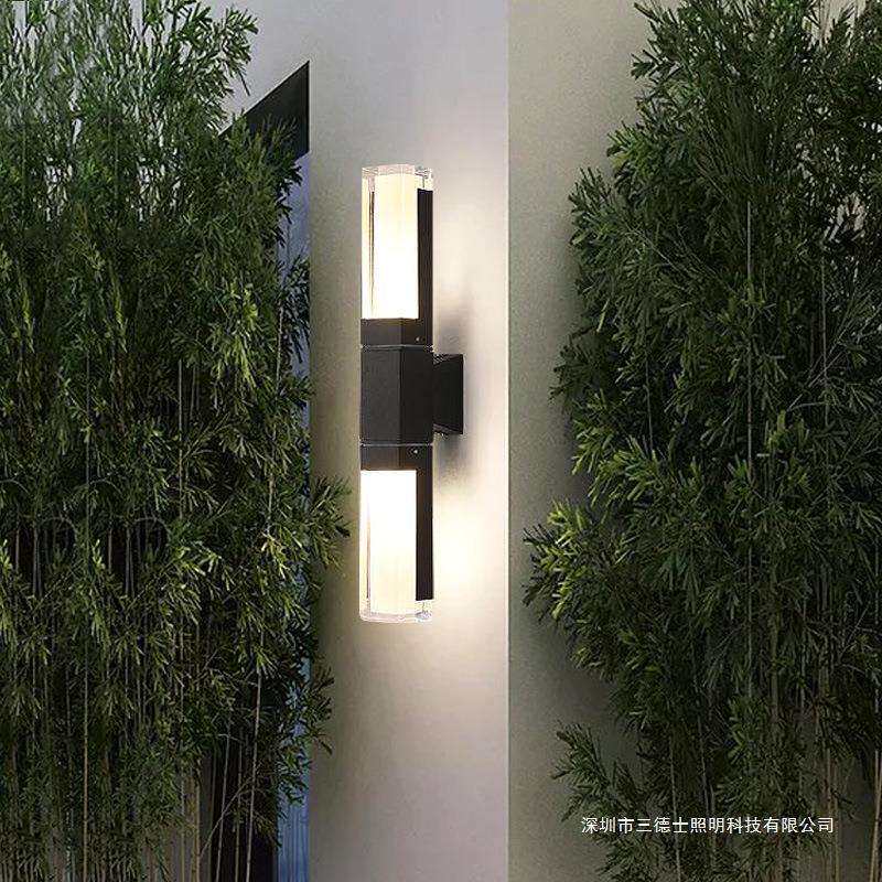 北欧防水户外壁灯现代简约led双头过道楼梯室外墙壁灯别墅庭院灯