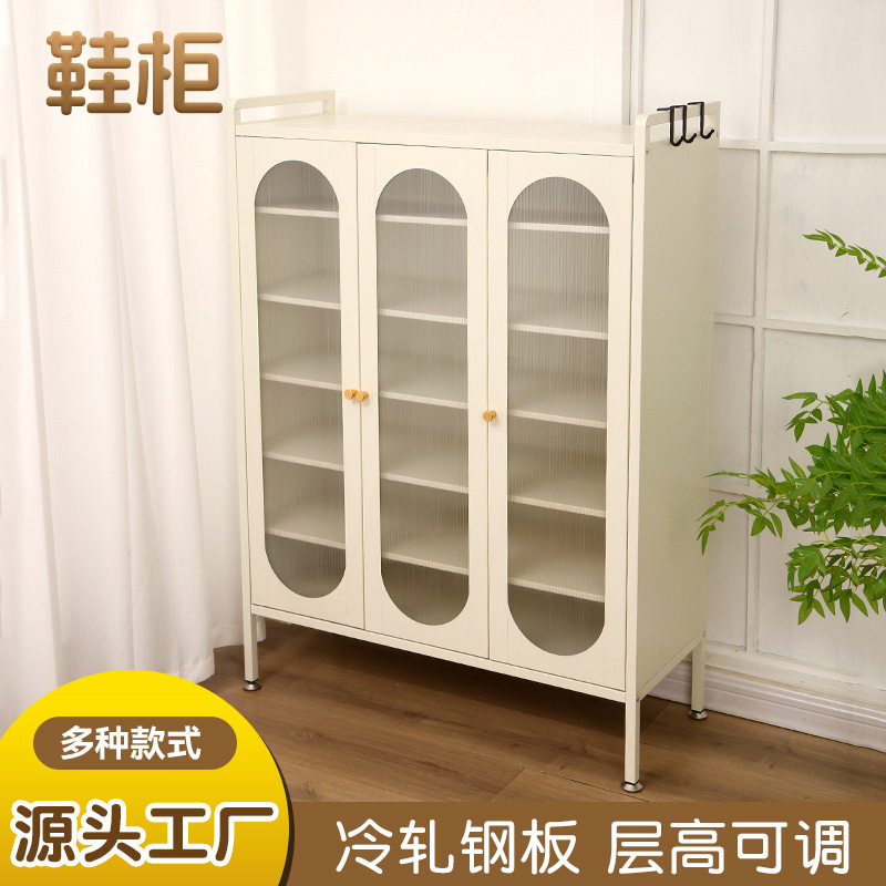 钢制鞋柜家用门口走廊过道多层鞋架入户玄关防尘收纳柜落地储物柜