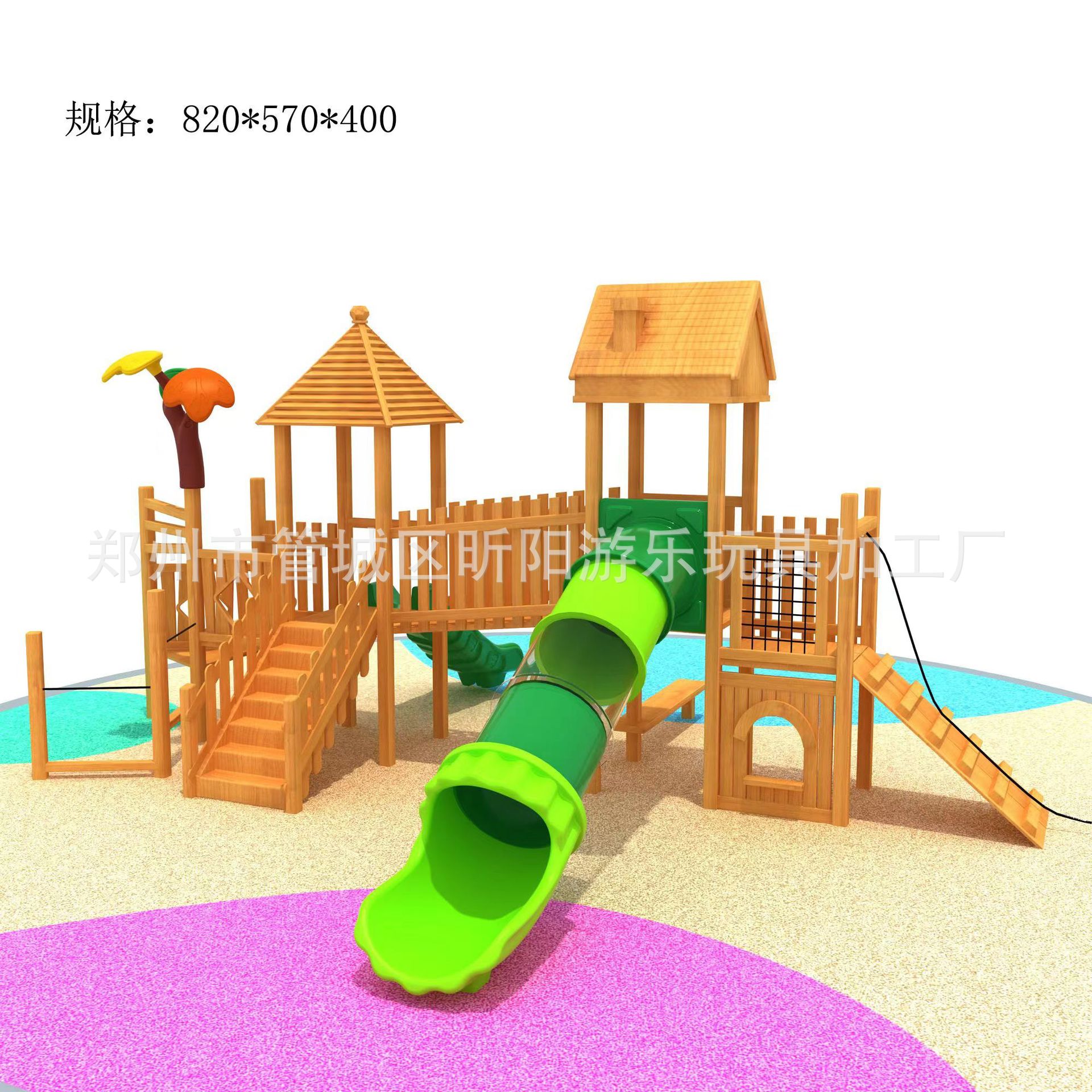 非标定制户外儿童木质组合滑梯设备幼儿园小区无动力实木攀爬设施