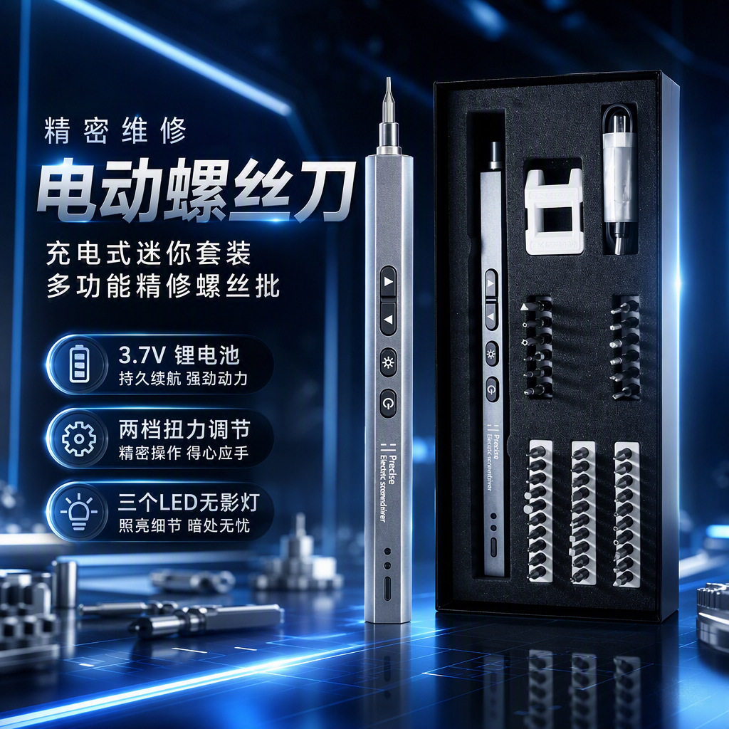 订置电动螺丝批头套装44合一多功能迷你型高精密H4批咀起子头电钻