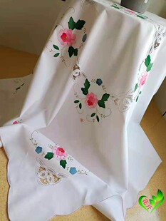 原单 白色批发方形桌布 补花台布电视盖巾沙发盖巾田园