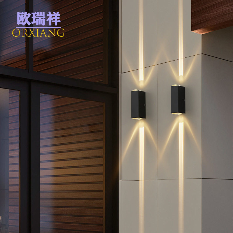 壁灯一束光户外防水led庭院双头洗墙灯过道酒店走廊楼梯外墙大门