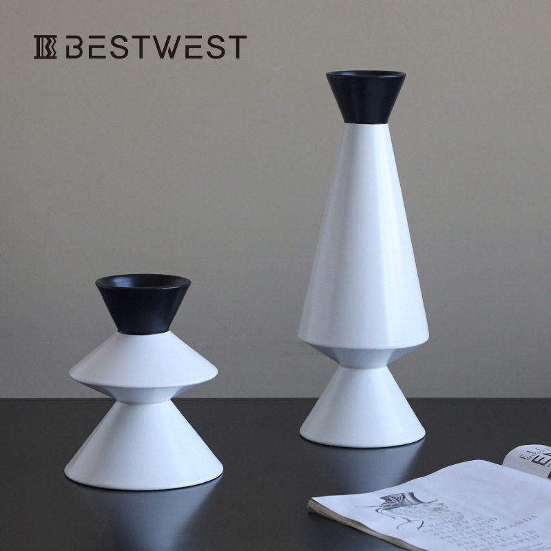 博西家居北欧几何陶瓷花瓶摆件民宿酒店样板间客厅餐桌蜡烛台设计,橡塑材料及制品,其他塑料制品,淘宝优惠券,粉丝福利购,淘宝优惠卷