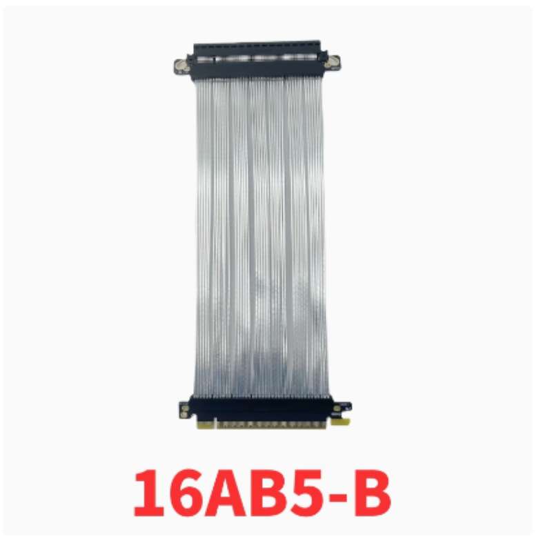 PCIE5.0 X16显卡延长线 180度平行镀银线 GEN5高速无损软排线散线