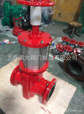 GJ641X-10气动管衬胶夹阀 气动带手动管夹阀 气动铝合金管夹阀