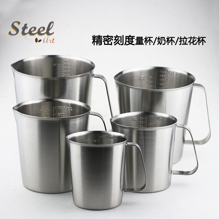钢艺厂家直供加厚304不锈钢量杯带刻度家用实验杯厨房烘焙量杯