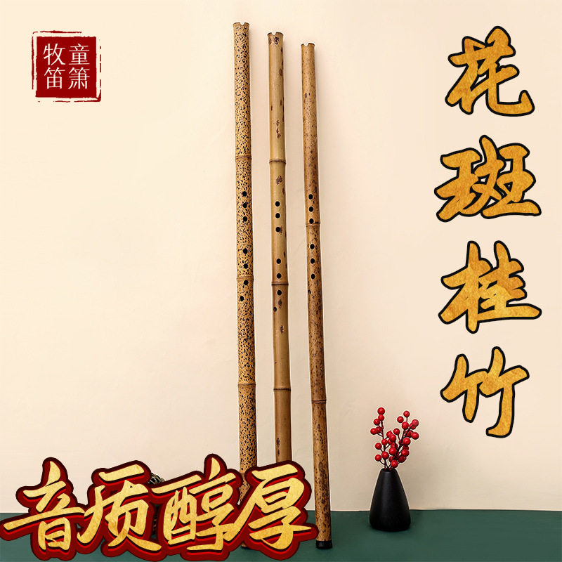 箫南箫专业演奏8孔尺八台湾花斑桂竹一节南萧6孔GF调竹根箫乐器