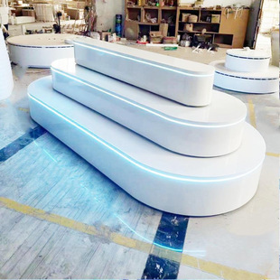 2026公司展厅展示台圆柱摆台圆形产品展柜烤漆异形展览体验陈列柜