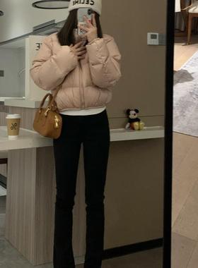 Veee 小细腿穿出来 显瘦修身PS黑色高腰马蹄裤弹力超模牛仔微喇裤