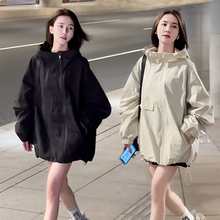 开春黑色工装防风衣外套女春秋季025新款夹棉加厚二棉休闲冲锋2衣