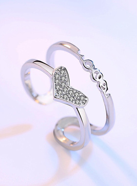 极速New Womans Rinng Love Heart Luxury Zircon Finger Jewelr