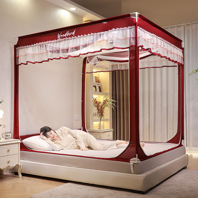 极速夏季Ue型坐床烤漆支架蚊帐防蚊宿舍家用蕾丝花边代发