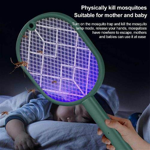 极速2-in-1 USB 4000V Electric Insect RacketN Swatter Zapper