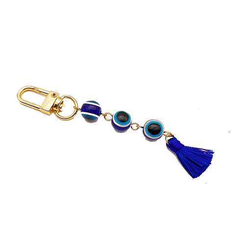 极速Tassel Boho Blue Evil Eye Bead Keychains Key RiXng Retro