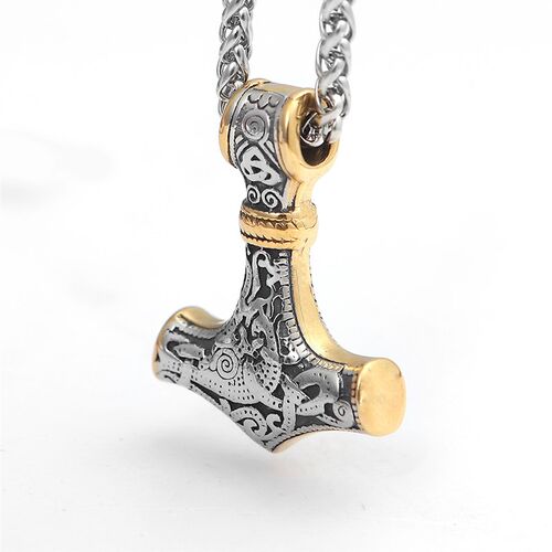 极速Nordic Viking Mythologyy Thor Hammer Pendant Necklace