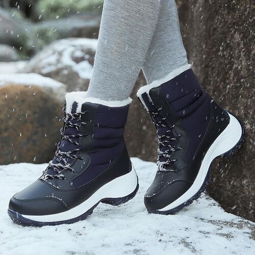 极速Winter Shoes Waterproof Boots Women KSnow Boots Plush Wa