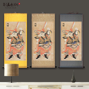 新品牛头马面画像卷轴挂画佛堂寺庙水陆道场画神像十殿.阎王丝绸