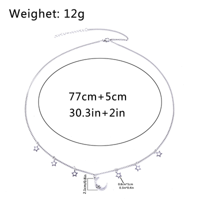 极速Cutbe Charms Stars Moon Pendants Waist Chain for Women S