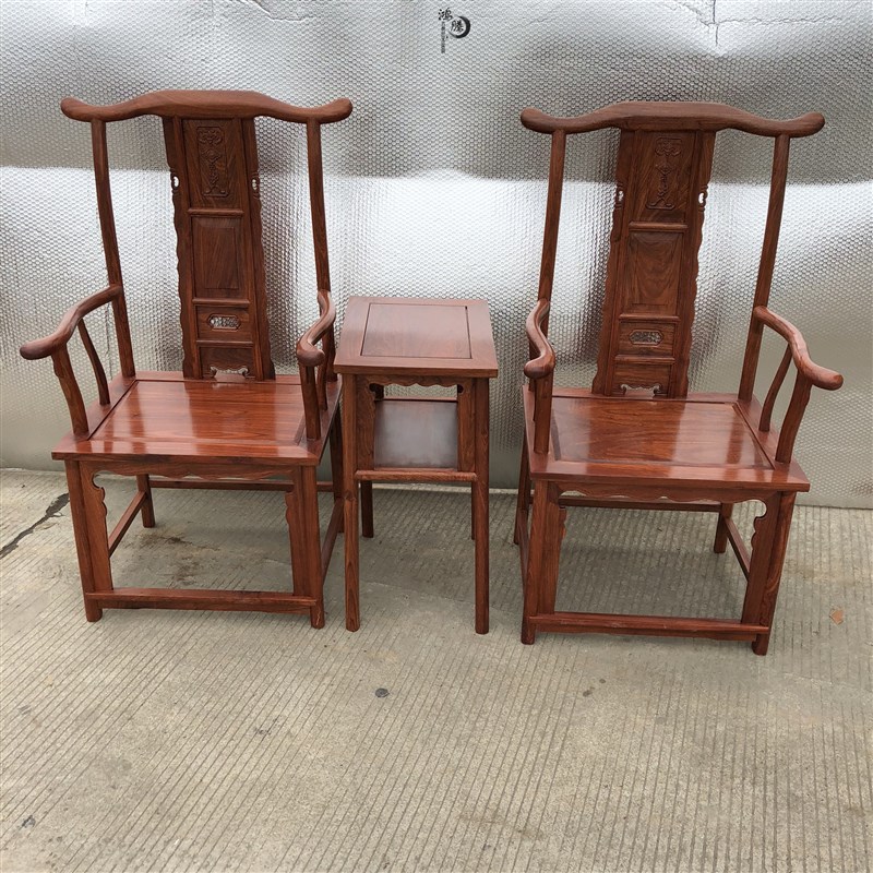 极速红木家具花梨木圈椅三件y套中式皇宫椅休闲实木太师椅会客靠